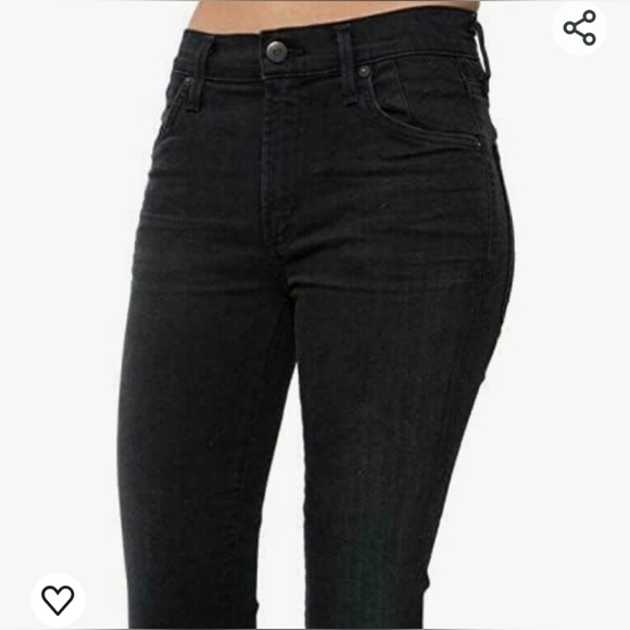 Citizens of Humanity Fleetwood Crop High-Rise Flare Jeans In black Astoria Sz 27 - Picture 5 of 11